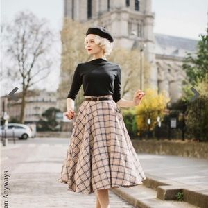 Vintage-Inspired (1950s) Biscuit Tartan Circle Skirt From Vivien of Holloway